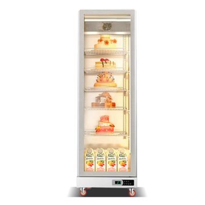 China Single Glass Door Mini Cake Display Showcase Vertical Display Refrigerator for sale