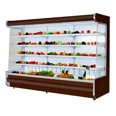 China 3M Commercial Vertical Vegetable Air Cooling Display Refrigerator for Supermarkets for sale