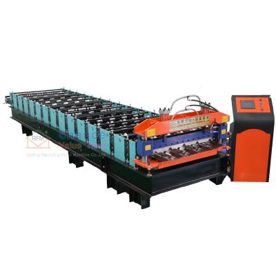 China Popular Auotomatic Trapezoidal Roofing Roll Forming Machine Roof Tile Making Machinery for sale