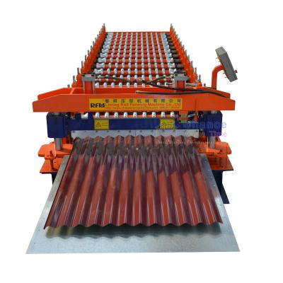 China New Automatic Design Galvanized Roof Tile Making Machinery Metal Corrugated Roll Forming Machinery for sale