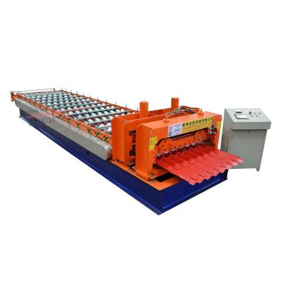 China Hotels PLC Control Galvanized Roofing Machine Metal Color Metal Glazed Tile Roofing Sheet Machine for sale