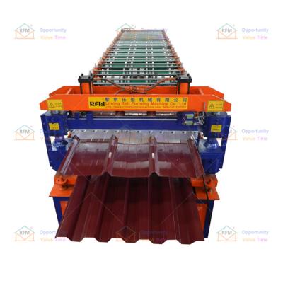 China Hotels Trapezoidal Double Deck Forming Machinery Double Layel Roof Roll Forming Machine Automatic Hydraulic Steel Profile Metal Steel for sale