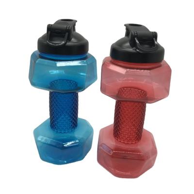 China Sustainable red and blue dumbbell shape sport and drinking bottle for sale