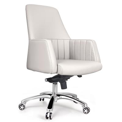 China Modern White High Back PU (Height)Adjustable Modern White High Back Manager Conference Room Boss Task Executive Office Leather Chair for sale