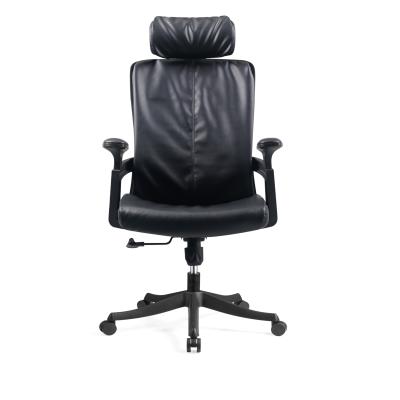 China Wholesale Black Ergonomic Adjustable China Luxury High Swivel Director (Height) Pu Office Leather Chair for sale