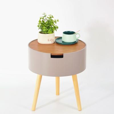 China Small Convertible Side Table With Storage Around Minimalist Small Sofa Side Table Living Room Tea Table for sale