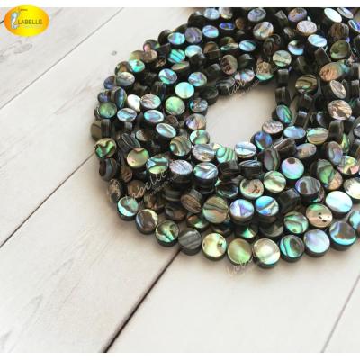 China 100% natural color as per photo 8MM Abalone Shell Strand Abalone Coins Abalone Paua Shell Beads for sale