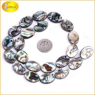 China 100% Natural Color As Per Photo Wholesale Abalone Shell Flat Oval Beads Paua Shell Oval Beads for sale