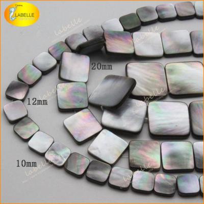 China 100% Natural Color As Per Photo Tangential MOP Square Beads Shell Beads Black Mother Of Pearl Beads for sale