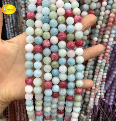 China 100% natural color as per photo 6MM Semi Precious Jade Agate Stone Beads Wholesale Gemstone Beads for sale