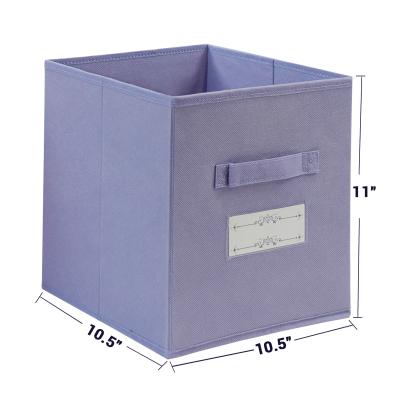 China Viable Wholesale Fabric Storage Box Large Capacity Colorful Storage Box With Clear Label Window for sale