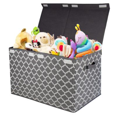 China Viable Foldable Animal Organizer With Lid Toy Storage Box Oxford Cube Trunk Basket for sale