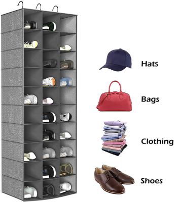 China Competitive Price CLASSIC Household 10 Layer Closet Organizer 30 Cells Hanging Organizer For Shoes Clothes for sale