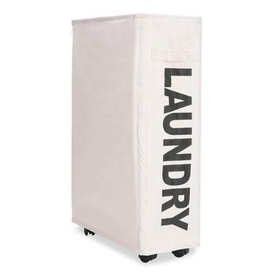 China Sustainable Rolling Rolling Bathroom Laundry Basket Laundry Hamper With Wheels for sale