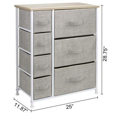 China Viable Most Popular Folding Metal Fabric Cabinet Storage Chest With 7 Drawers for sale