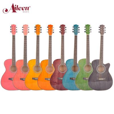 China Handmade Natural Acoustic Guitars Hand Rubbed Process Round And Cutaway Body Acoustic Guitar (AF-GH00L) for sale