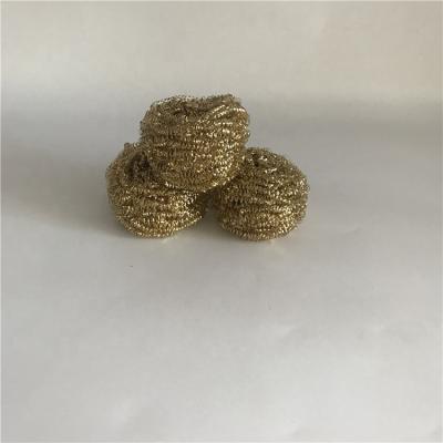 China Viable Gold Brass Spiral Metal Scrubber Topfreiniger Topfreiniger Fibra Maker Rubbing Sponges for sale