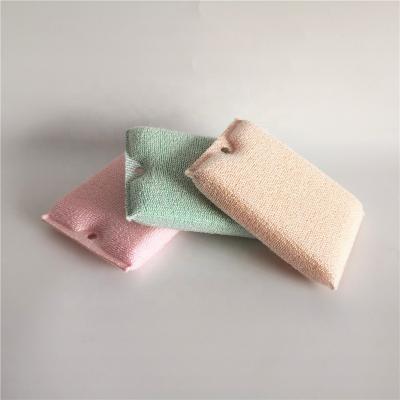 China Eco-Friendly Sustainable Fiber Bamboo Kitchen Sponge Cleaning Scrubber for sale