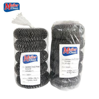 China Sustainable Galvanized Iron Wire Scourer In Mesh Bags And Plastic Bags Used In Kichen Heavy Dirty for sale