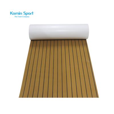 China Non-jumping/Waterproof Black and White EVA Foam Faux Teak Sheet Boat Decking Marine Floor Mat for sale