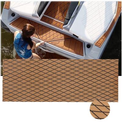 China Marine Grade EVA Custom Straight Square Scratched Diamond EVA Faux Teak Marine Flooring for Boats for sale