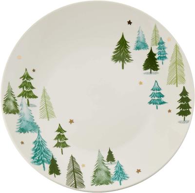 China Simple White Ceramic 8 Inch Christmas Dinner Dish Set Porcelain Dinnerware Set Viable for sale