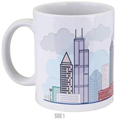 China 11oz Sustainable Customize Souvenir Chicago Mug Ceramic Coffee Mugs for sale