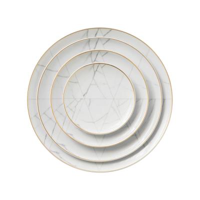 China JC Portuguese Disposable Tableware Porcelain Dinnerware Marble Sets for sale