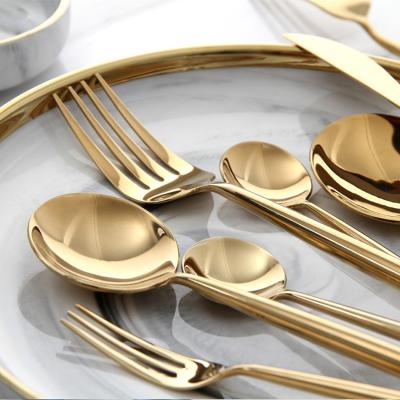 China Disposable High Quality Stainless Steel Gold Cutlery Set To Wedding for sale