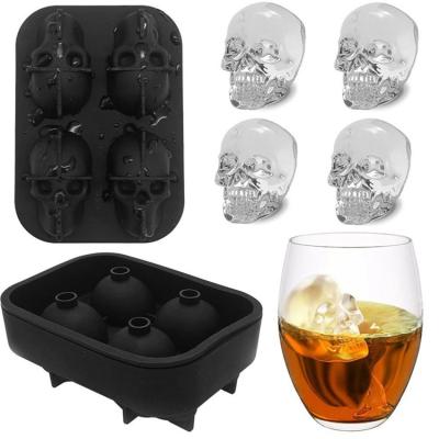 China Viable Chinese Manufacturers Make Fun Silicone Ice Cube Molds for Halloween, Fun Skull Shaped Ice Trays, DIY Handmade Molds for sale