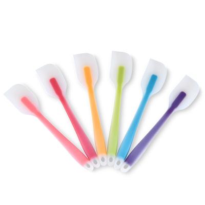 China Pastry Cake Tool Mini Translucent Small Spatula Kitchen Viable Colorful Baking Silicone Baking Spatula Set for sale