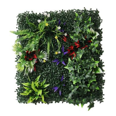 China Anti Boxwood Plastic Hedge Cheap Price UV/Plant Base Hanging Fake Artificial Green Grass Wall Plants For Home Decor for sale