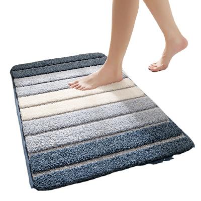 China Bathroom Washable Simple Striped Home Absorbent Rug Carpet Entrance Bedroom Non-Slip Carpet for sale