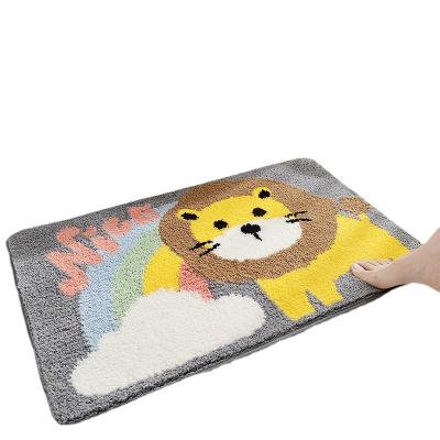 China New Cartoon Home Bathroom Anti-slip Floor Mat Washable Absorbent Floor Mat Flocking Door Mat for sale