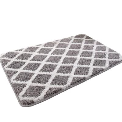 China Geometry Washable Classic Border Simple Bathroom Carpet Entrance Toilet Door Mat Foot Non-slip Absorbent Mat for sale