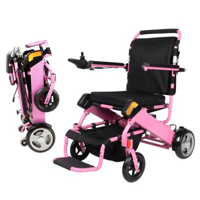 China China Reclining Wheelchair For Disabled Motor Folding Wheelchair D05 Lightweight Pink 120KG for sale