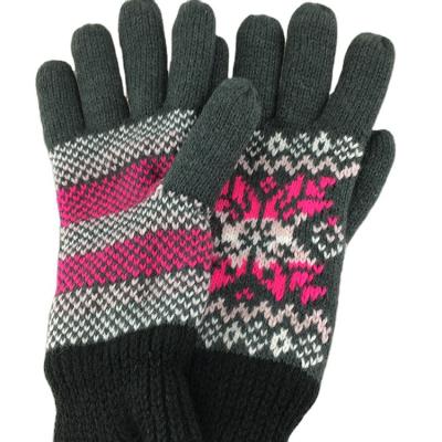 China Classic style winter attractive goods knitted gloves mitten price best private label jacquard gloves mitten for sale