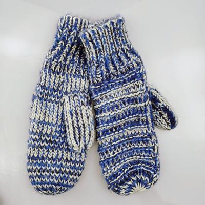 China Simple New Style Winter Knitted Gloves Acrylic Fleece Lining Keep Warm for sale