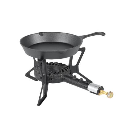 China Easily Assembled Single-Burner Cast Iron Gas Burner Outdoor Propane Cooker for Outdoor Patio Camping BBQ for sale