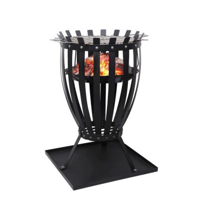 China Easily Assembled 26 Inches Tall Fire Pit Outdoor Wood Burning Fire Pit With Iron Body for sale