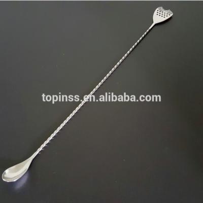 China Sustainable Multifunctional Bar Tools Stainless Steel Cocktail Bar Spoon With Filter for sale