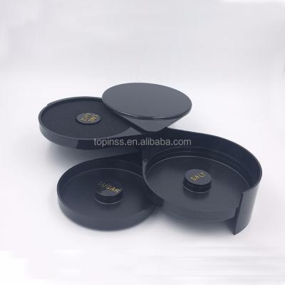 China Three Swing Tray Plastic Cocktail Martini Salt Rimmer In Black for sale