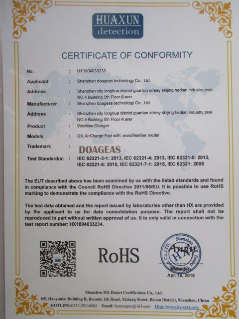 RoHS - Shenzhen Doageas Technology Co., Ltd.