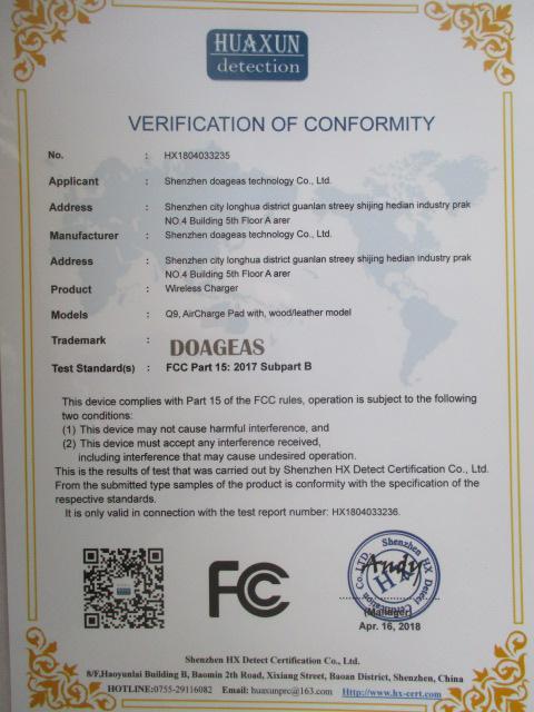 FCC - Shenzhen Doageas Technology Co., Ltd.