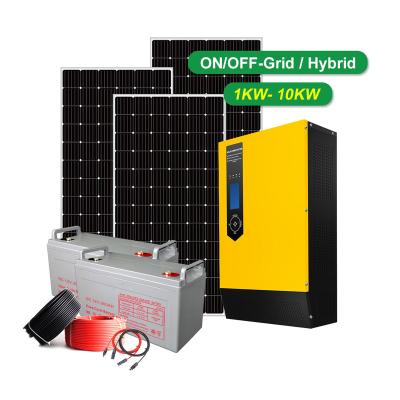 China Wholesale 3kw 5kw 6kw 10kw Home Solar Panel System 5kva Full Set Off Grid Solar Power System For Home for sale