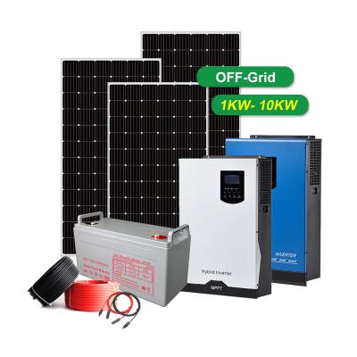 China Solar Set 3Kw 5Kw 8Kw 10Kw Home Hybrid System Solar Power Panels On Off Grid Solar Inverter With 60A 80A MPPT For Home Use for sale