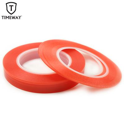 China Timeway PET Strong Acrylic Adhesive High Temperature Red Film Clear Double Sided PET Tape No Trace For Phone Tablet LCD For Double Sided Tape LCD for sale