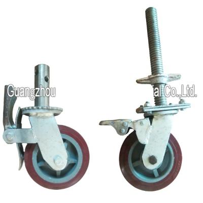 China Scaffold caster wheel for moving smooth sliding scaffolding scaffold caster wheel with iron post for sale