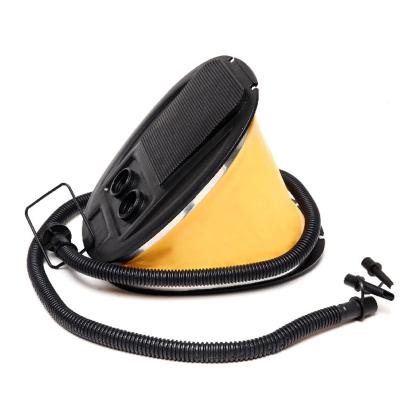 China Hi-Volume 3 L High Performance Oxford Cloth Bellows Foot Pump - Yellow 2-in-1 Inflator Deflator With 2 Nozzles for sale