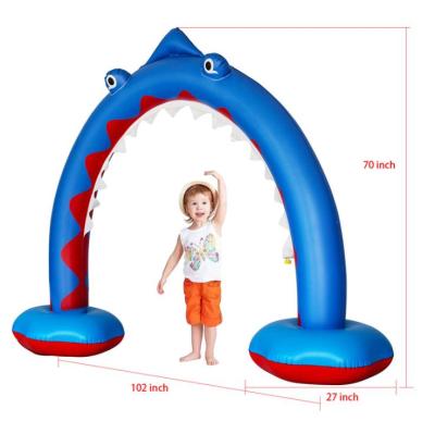 China 6P and16P and Phthalates New Shark Free Inflatable Arch Spray PVC Outdoor Lawn Splashing Pool Children's Toys Rainbow Arch Deck for sale